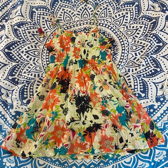 Energie Dresses & Skirts - NWT ENEGIE COLORFUL SUMMER FLORAL PRINT DRESS SIZE L LARGE ORANGE BLUE NEW 174
